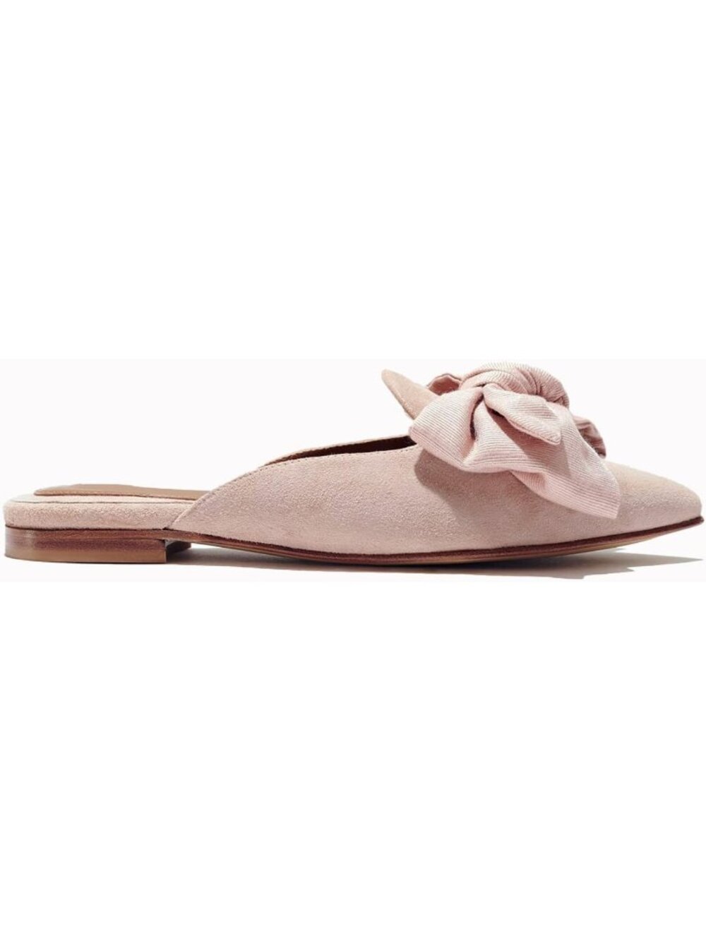Women's Pink Suede Easy Slip On Closed Pointed Toe Loafers Flats Mules & Clogs - Picture 5 of 5